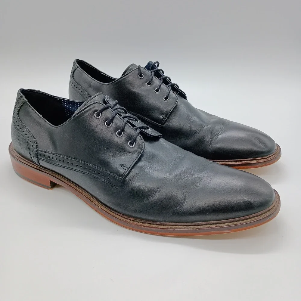 Winthrop Braxton Mens Black Leather Derby Oxford‎ Dress Shoes Size 11